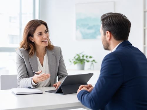 Accountant and client in an initial consultation
