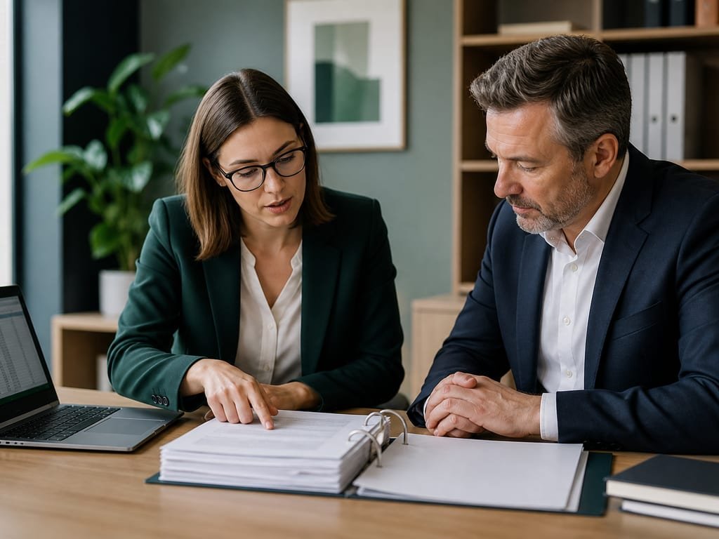 Accountant reviewing a limited company's records and payroll setup with the director